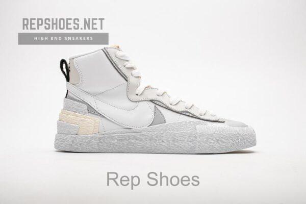 BV0072-100 Sacai x Nike Blazer Mid White Grey - Image 5