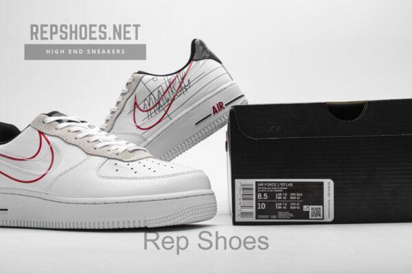 CK9257-100 Nike Air Force 1 '07 LV8 White Black Pure Platinum - Image 5