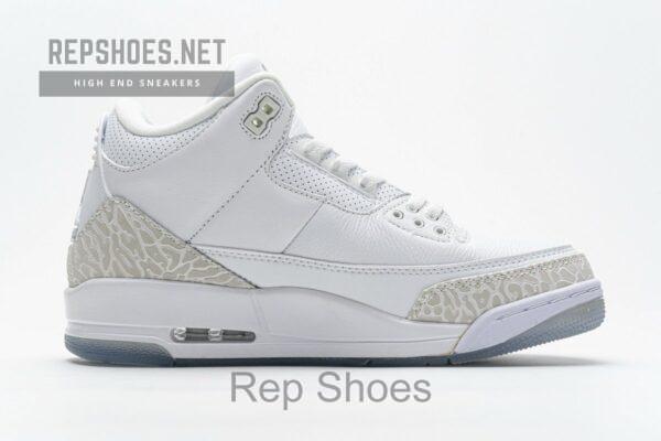 136064-111 Air Jordan 3 Retro Pure White - Image 11