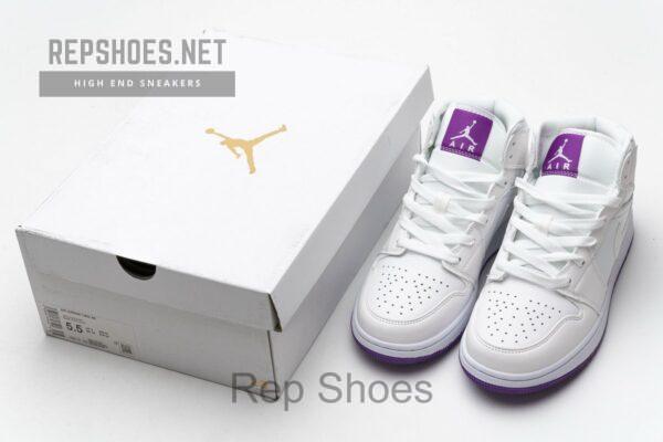 555112-100 Air Jordan 1 Mid SE White Fuchsia Blast - Image 3