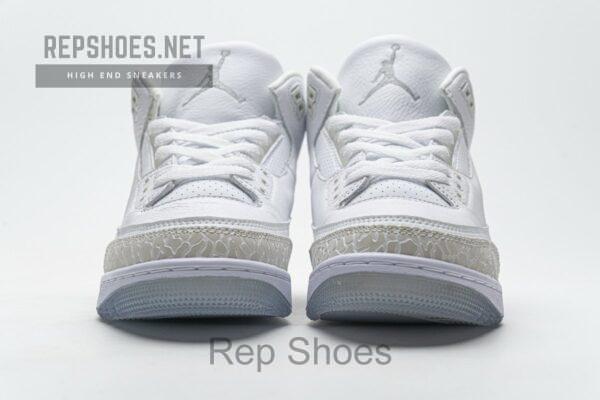 136064-111 Air Jordan 3 Retro Pure White - Image 5
