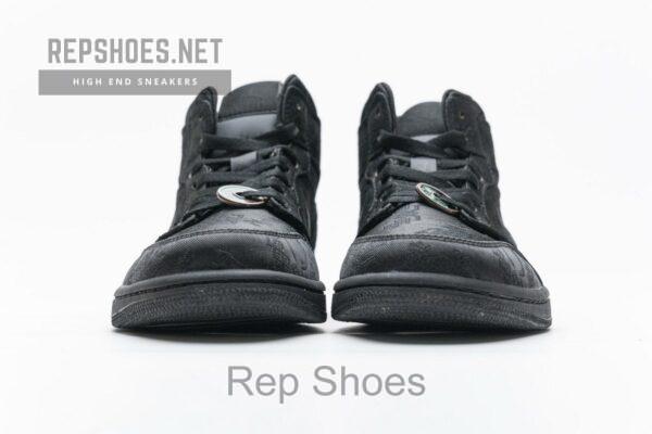 CU2804-300 Edison Chen x Air Jordan 1 Mid “Fearless Black” - Image 8