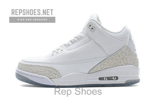 136064-111 Air Jordan 3 Retro Pure White