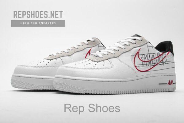 CK9257-100 Nike Air Force 1 '07 LV8 White Black Pure Platinum - Image 3