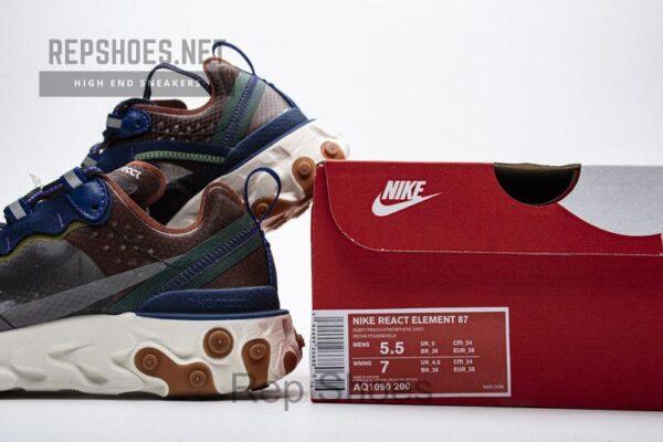 Nike React Element 87 MossBlackDeep Royal Blue AO1090-200 - Image 2