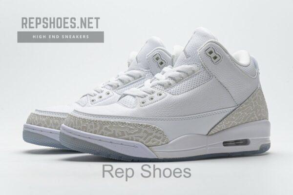 136064-111 Air Jordan 3 Retro Pure White - Image 6