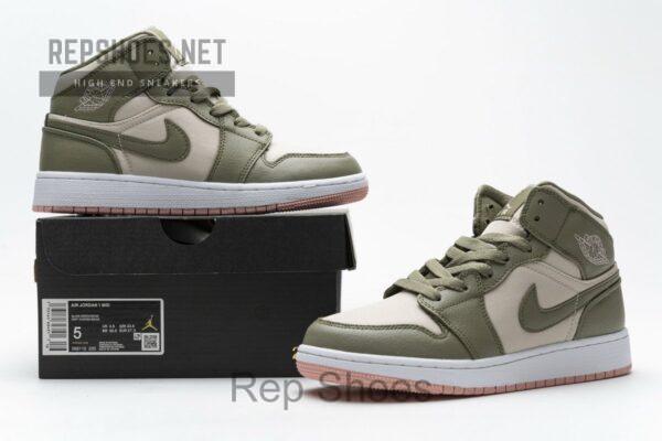 555112-225 Air Jordan 1 Mid GS Trooper Bleached Coral - Image 2