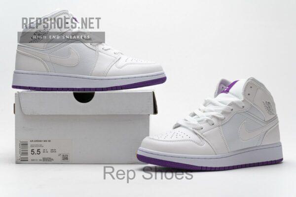 555112-100 Air Jordan 1 Mid SE White Fuchsia Blast - Image 2