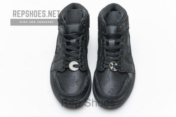 CU2804-300 Edison Chen x Air Jordan 1 Mid “Fearless Black” - Image 7