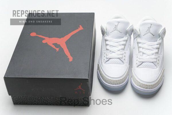 136064-111 Air Jordan 3 Retro Pure White - Image 3