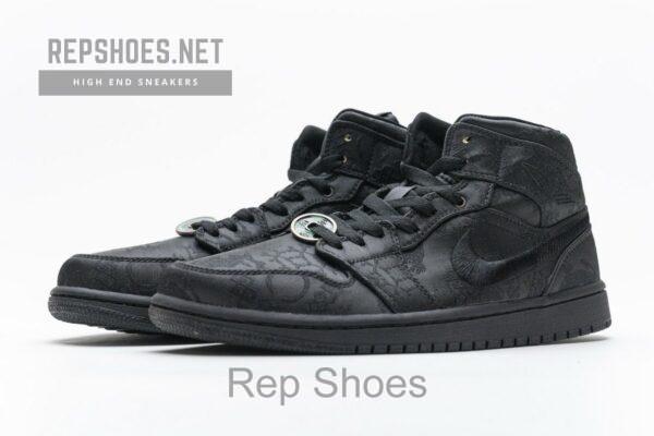 CU2804-300 Edison Chen x Air Jordan 1 Mid “Fearless Black” - Image 9