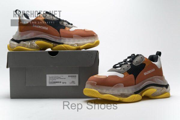 541624 W09E1 1766 Balenciaga Triple S Black Orange - Image 5