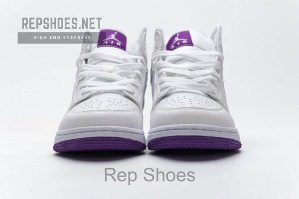 555112-100 Air Jordan 1 Mid SE White Fuchsia Blast - Image 5