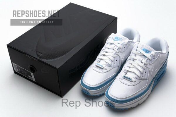 CJ7197-102 Undefeated x Nike Air Max 90 White Blue - Image 3