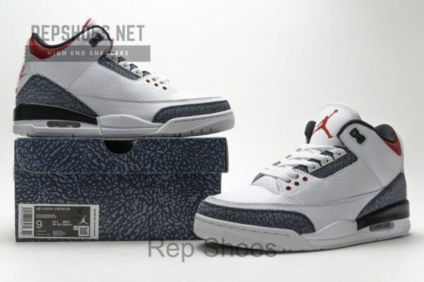 CZ6431-100 Air Jordan 3 Retro Fire Red Denim - Image 2