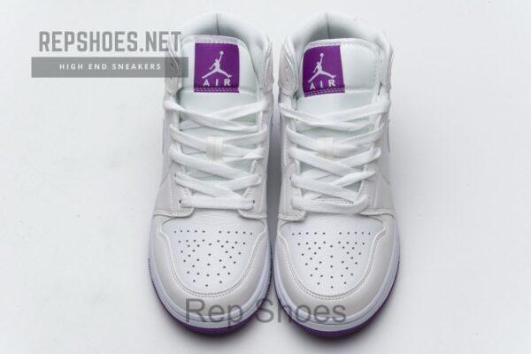 555112-100 Air Jordan 1 Mid SE White Fuchsia Blast - Image 4