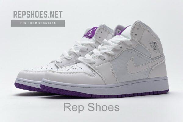 555112-100 Air Jordan 1 Mid SE White Fuchsia Blast - Image 6