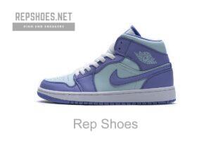 554725-500 Air Jordan 1 Mid Purple Aqua Blue