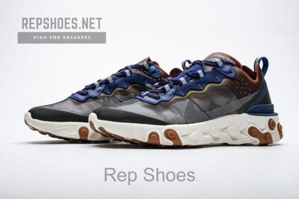 Nike React Element 87 MossBlackDeep Royal Blue AO1090-200 - Image 6