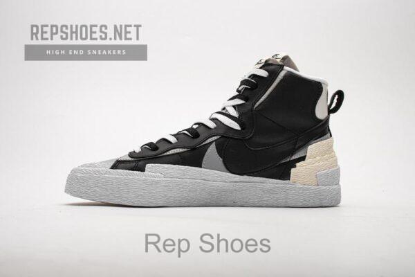 BV0072-002 Sacai x Nike Blazer Mid Black Grey - Image 5
