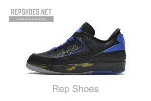 DJ4375-004 Off White x Air Jordan 2 Retro Low SP Black and Varsity Royal