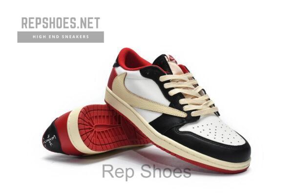 DM7866-166 Travis Scott x Air Jordan 1 Low Black Red - Image 3