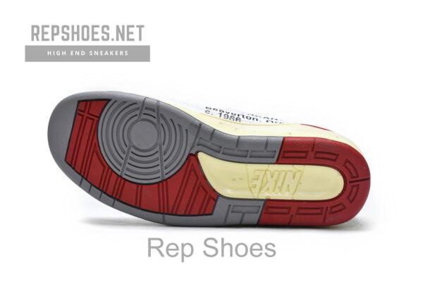 DJ4375-106 Off White x Air Jordan 2 Retro Low SP White and Varsity Red - Image 9