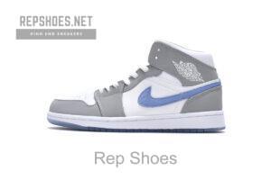 BQ6472-105 Air Jordan 1 Mid Wolf Grey Aluminum