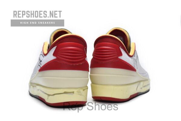 DJ4375-106 Off White x Air Jordan 2 Retro Low SP White and Varsity Red - Image 8